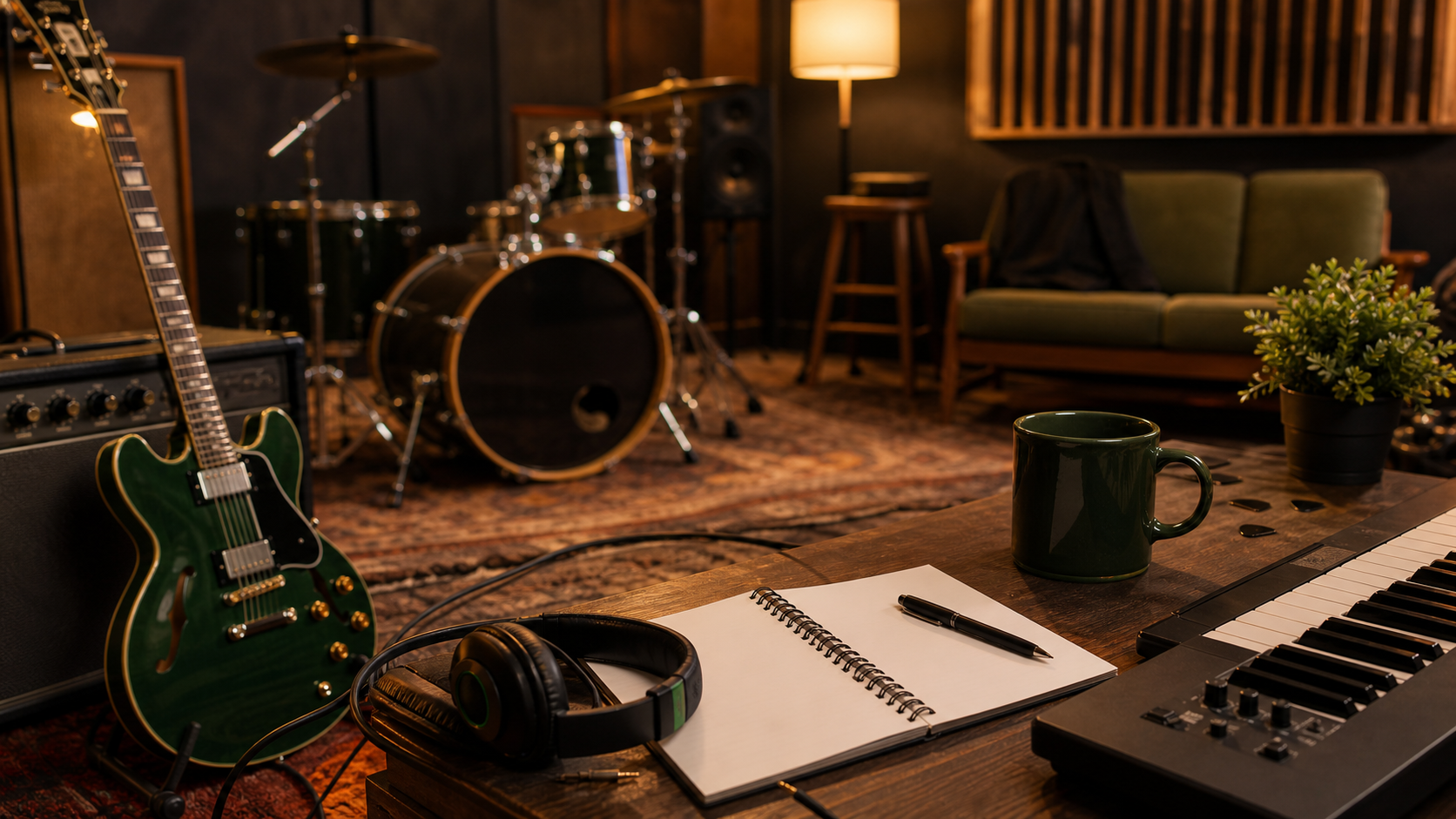 Illustrative editorial scene for soul music & vinyl